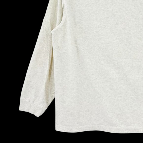 Eddie Bauer Men's Pullover Long Sleeve Grey Beige Henley Shirt Sz L 100% Cotton - Picture 6 of 9